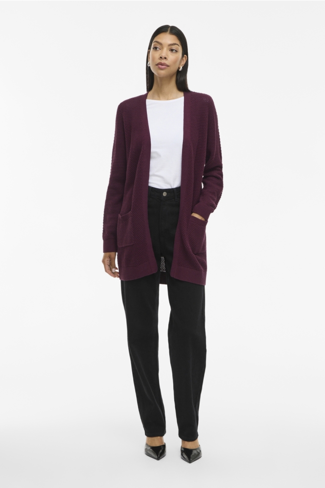 VIDALO L/S KNIT CARDIGAN- NOOS 14097125 FIG